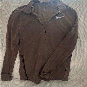 Nike Brown Dri-Fit Pullover with White Logo